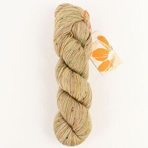 Orange Flower Twist Sock Yarn Superwash Merino Fingering Weight Plume